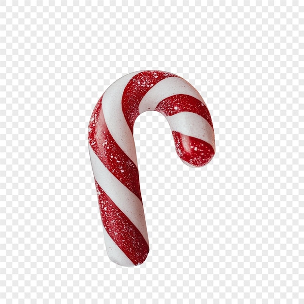 ein Zuckerrohr mit einem roten und weißen Zuckerrohr auf einem durchsichtigen Hintergrund
