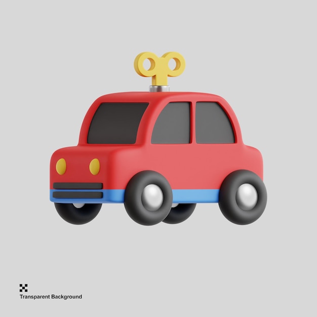 Eine 3D-Autospielzeugillustration für Spiel- oder Fahrzeugthemen