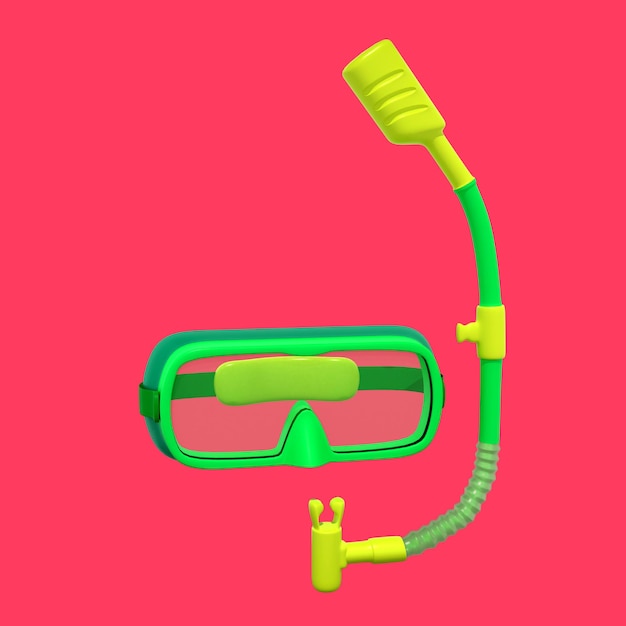 PSD eine 3d-grüne schwimmbrille