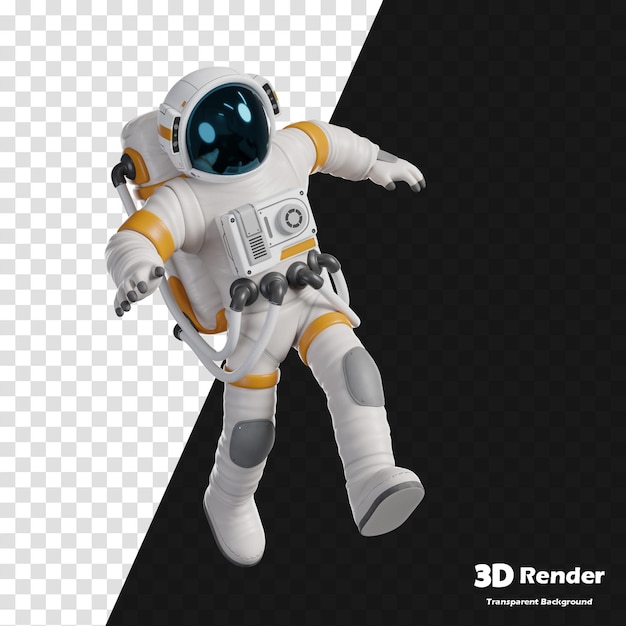 eine 3D-Illustration eines Roboters in einem Raumanzug