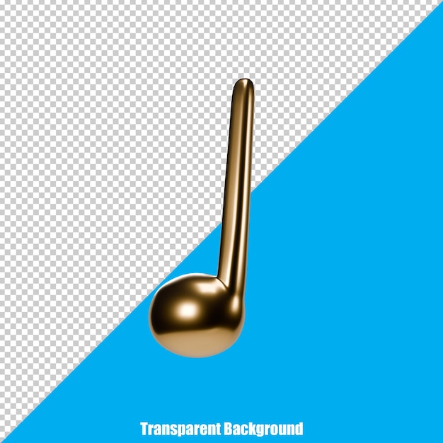 Eine 3D-Musiknote auf einem transparenten Hintergrund.