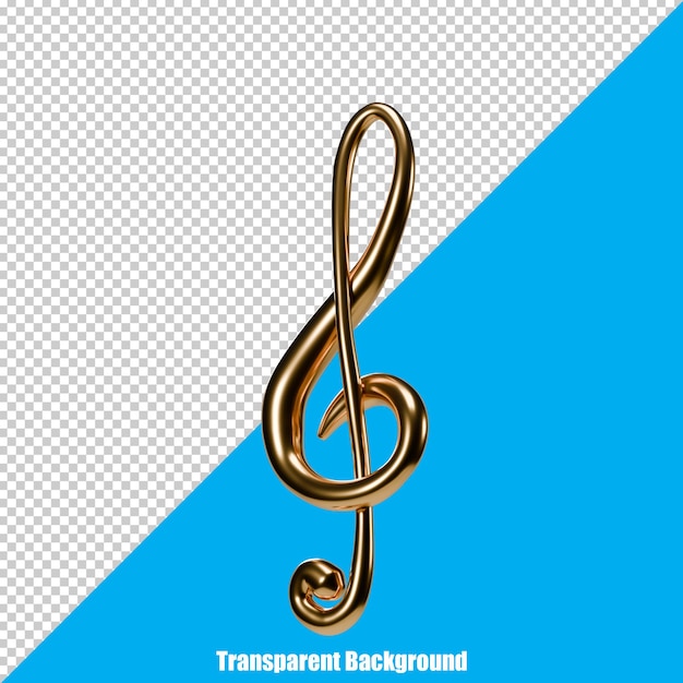 Eine 3D-Musiknote auf einem transparenten Hintergrund.