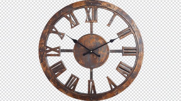 Eine atemberaubende Metalluhr im Vintage-Stil mit eleganten römischen Ziffern, die perfekt ist, um Ihrem Zuhause Charakter zu verleihen