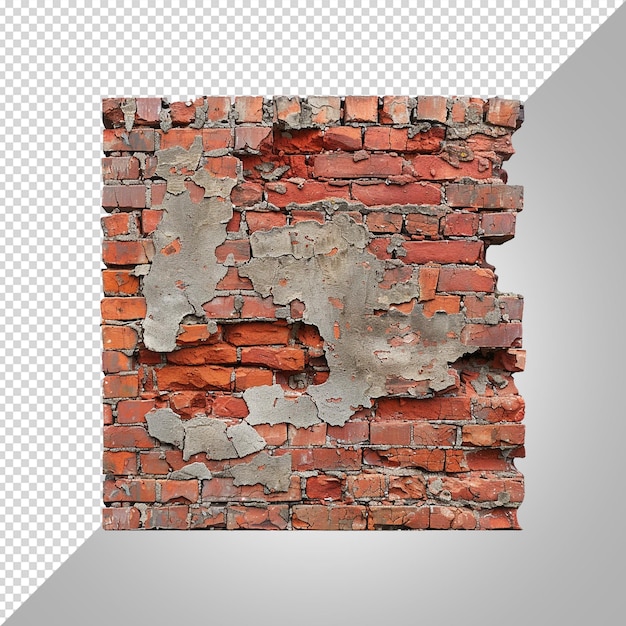 Eine backsteinmauer mit einem loch in der mitte, auf dem ein buchstabe t steht