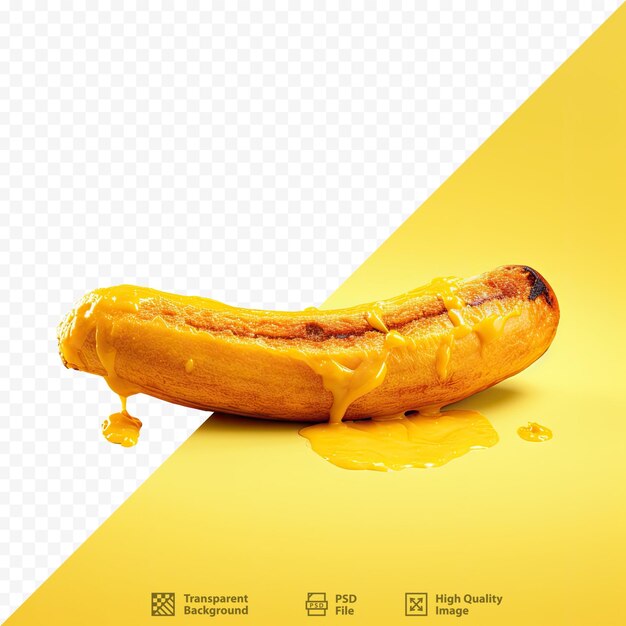 PSD eine banane, auf der das wort „banane“ steht.