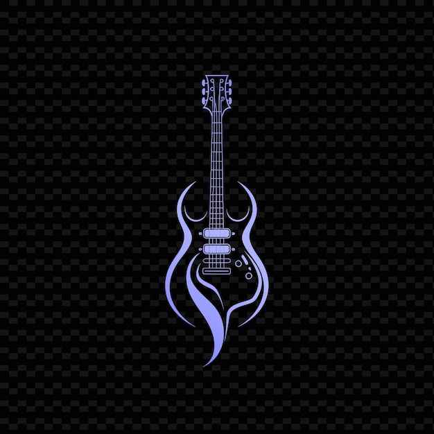 PSD eine blaue gitarre auf einem schwarzen hintergrund mit einem blauen design