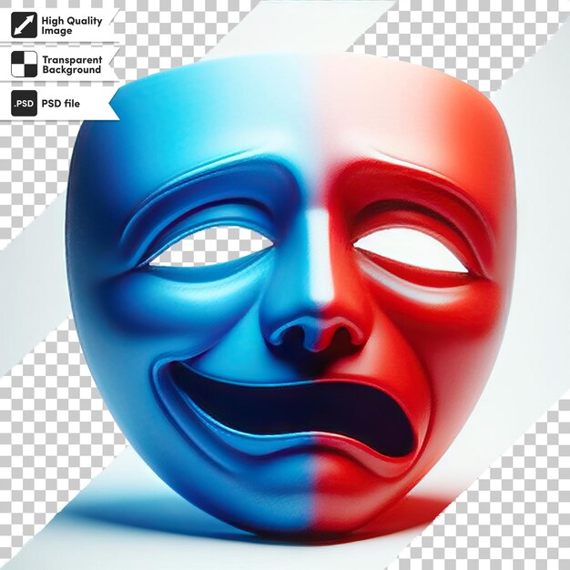PSD eine blaue maske mit einem roten und blauen gesicht