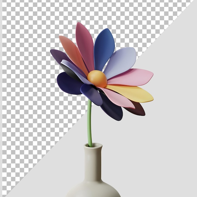 eine Blumenvase mit einer Blume darin, die vom Künstler hergestellt wurde