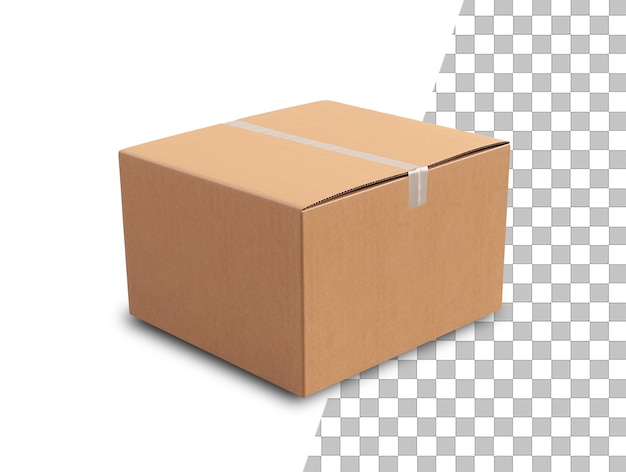 Eine braune Schachtel mit transparentem Hintergrund