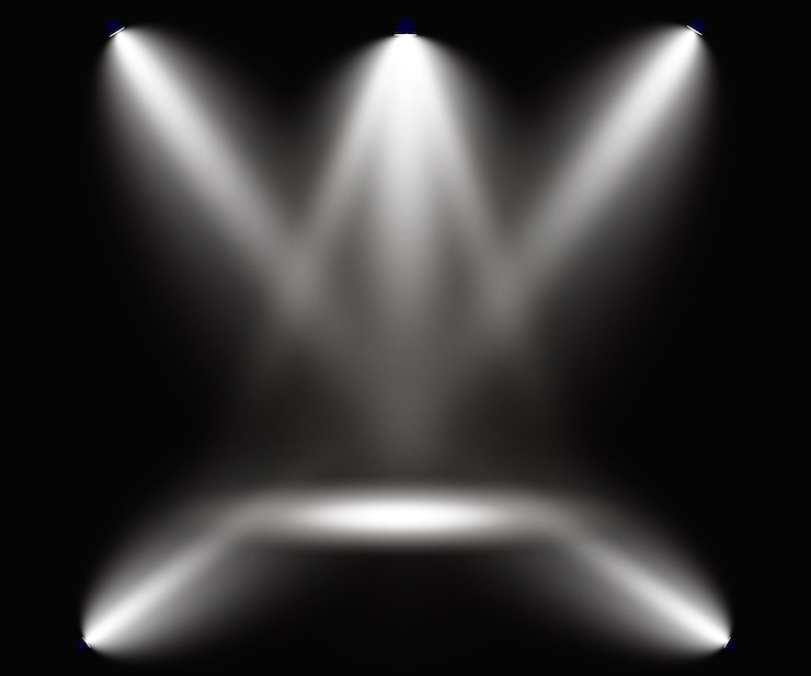 PSD eine bühne mit lichtern und einem spotlight, auf dem steht: spotlight