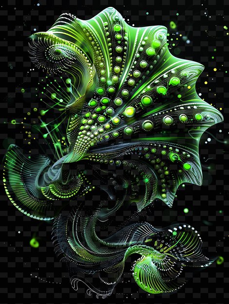 PSD eine bunte illustration eines grünen und schwarzen abstrakten designs