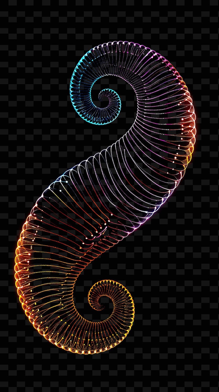 PSD eine bunte spirale der spiralen des regenbogens