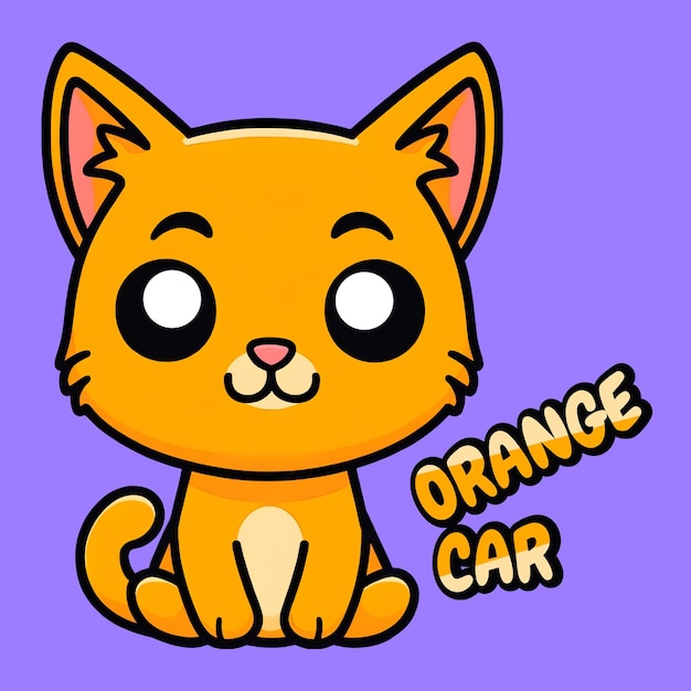 eine Cartoon-Zeichnung einer orangefarbenen Katze