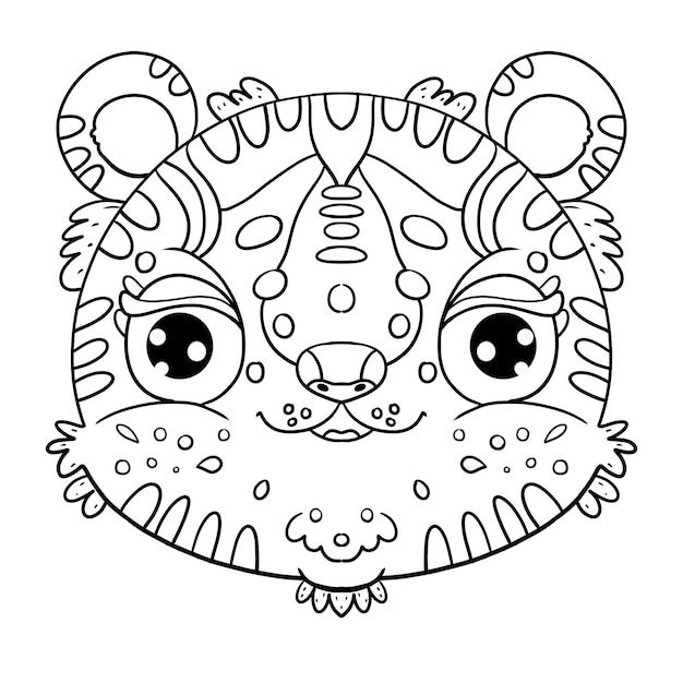 eine Cartoon-Zeichnung eines Tigers mit großen Augen