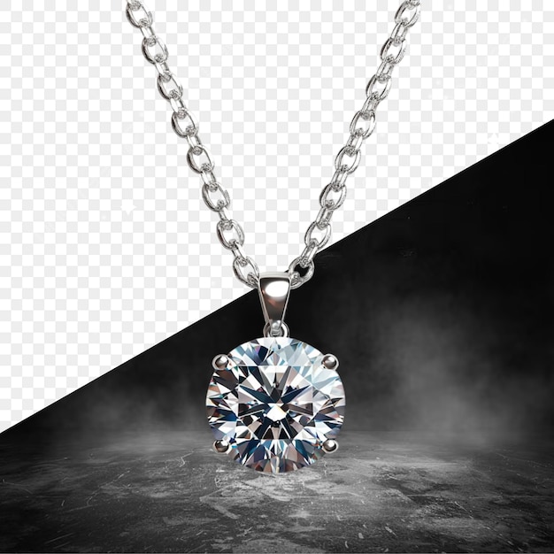 eine Diamanten Halskette mit einem Diamanten darauf und eine Diamantenhalskette