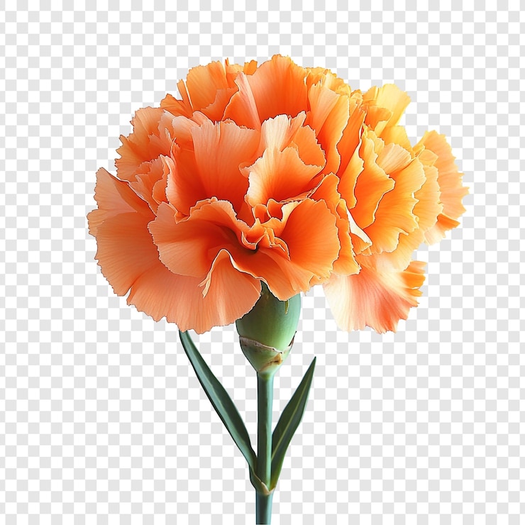 PSD eine einzelne atemberaubende orangefarbene nelke