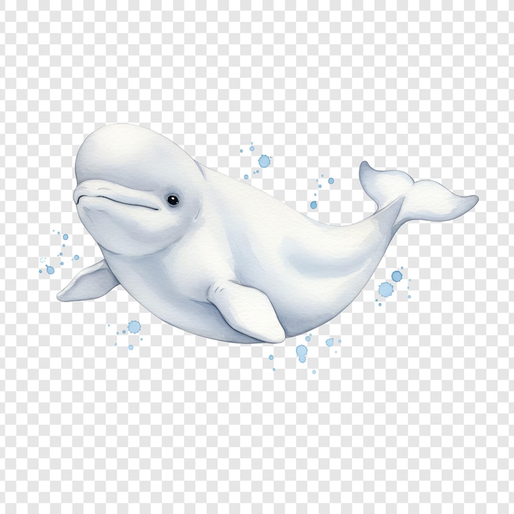 PSD eine entzückende beluga-wal-illustration