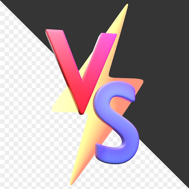 eine farbenfrohe 3D-Illustration eines Buchstaben V und des Wortes v