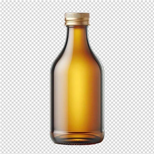 PSD eine flasche alkohol mit einer goldenen kappe