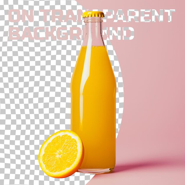 PSD eine flasche limonade mit einem zitronenkeil oben