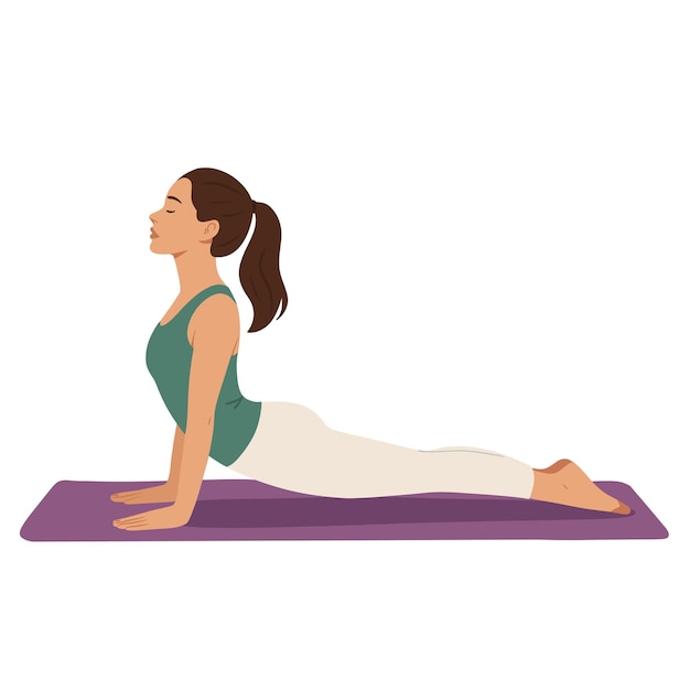 Eine Frau macht eine Kobra-Yoga-Illustration
