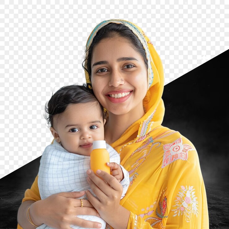 PSD eine frau mit einem baby und einem schwarzen hintergrund mit den worten baby