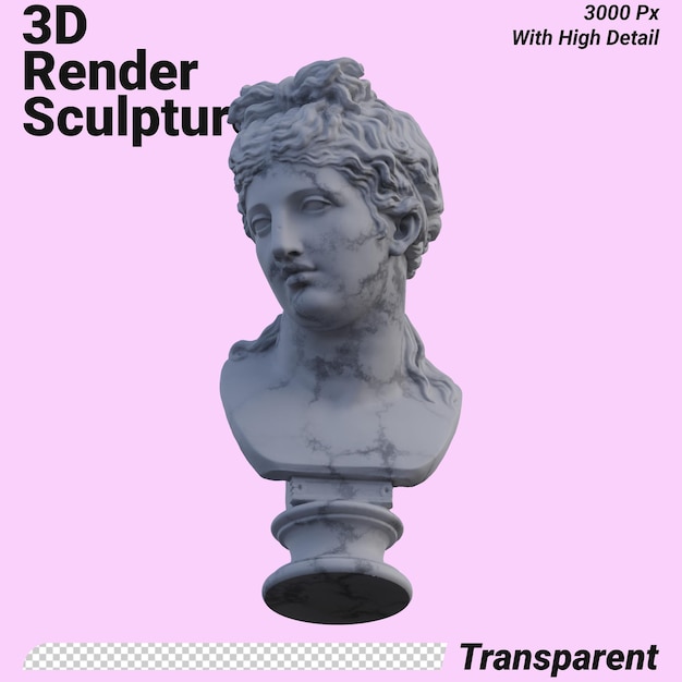eine Frau Statue 3D rendert isoliert perfekt für Ihr Design