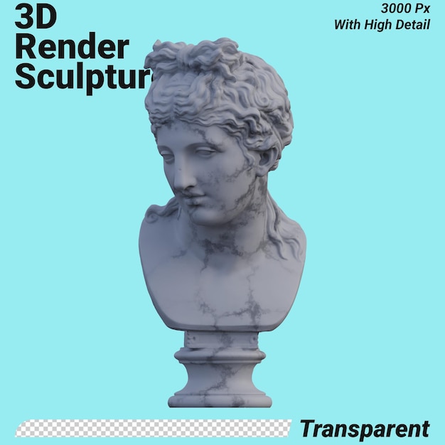 eine Frau Statue 3D rendert isoliert perfekt für Ihr Design