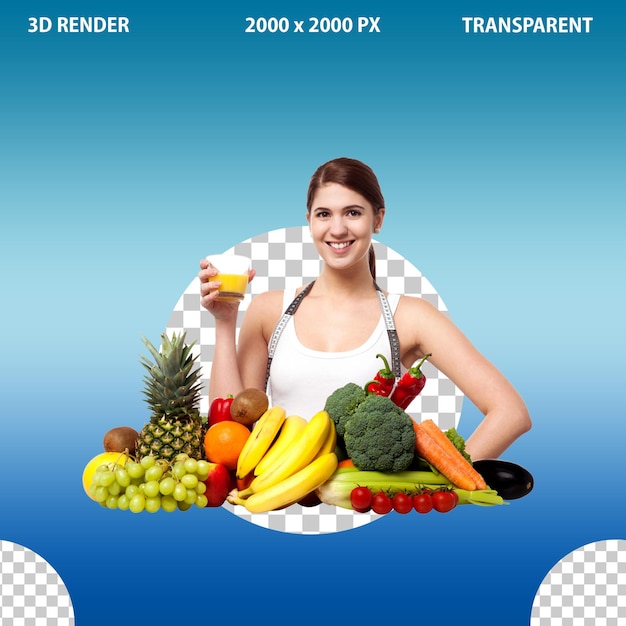 Eine Frau trainiert im Fitnessstudio und hält eine Diät