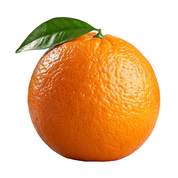 Eine frische Orange auf einem weißen Hintergrund