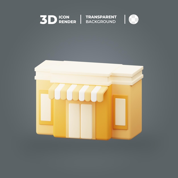 Eine gelbe 3D-Schaufensterfront