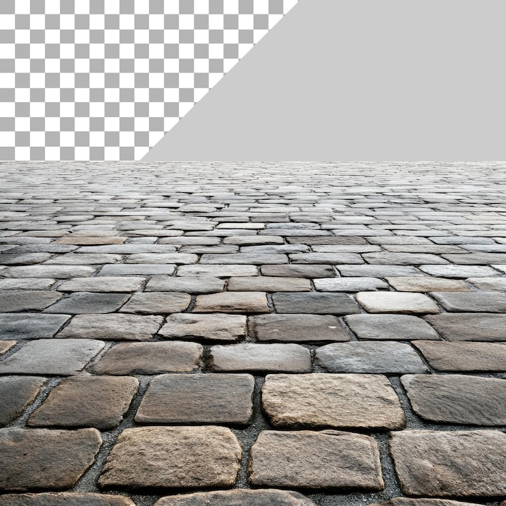PSD eine gerade graue asphaltstraße mit durchsichtigem hintergrund