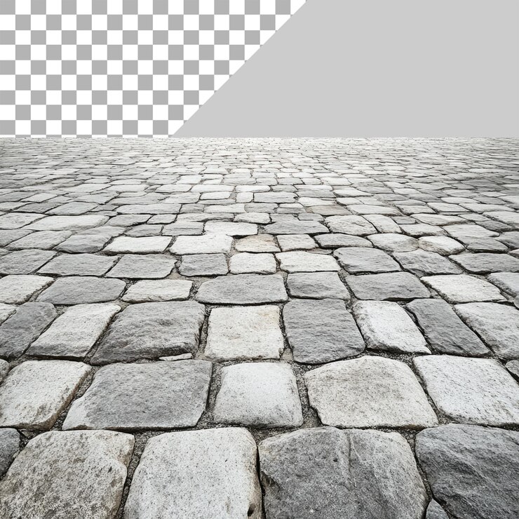 PSD eine gerade graue asphaltstraße mit durchsichtigem hintergrund