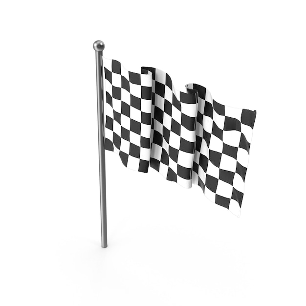 Eine gerahmte Flagge, die im Wind weht, ein Symbol für Rennen und Sieg.