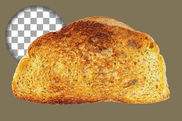 PSD eine geröstete brotscheibe für toast isolation auf einem transparenten hintergrund