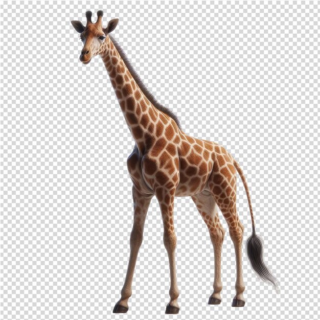 PSD eine giraffe mit einem schwanz, auf dem steht giraffe