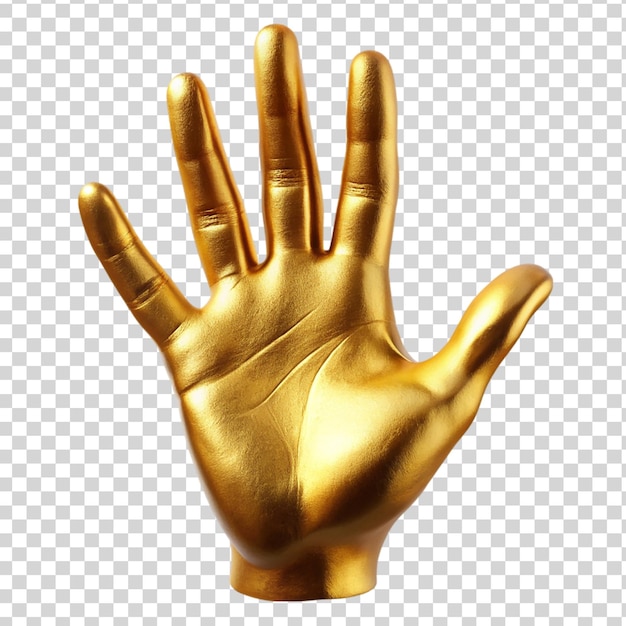 PSD eine goldene hand, isoliert auf durchsichtigem hintergrund