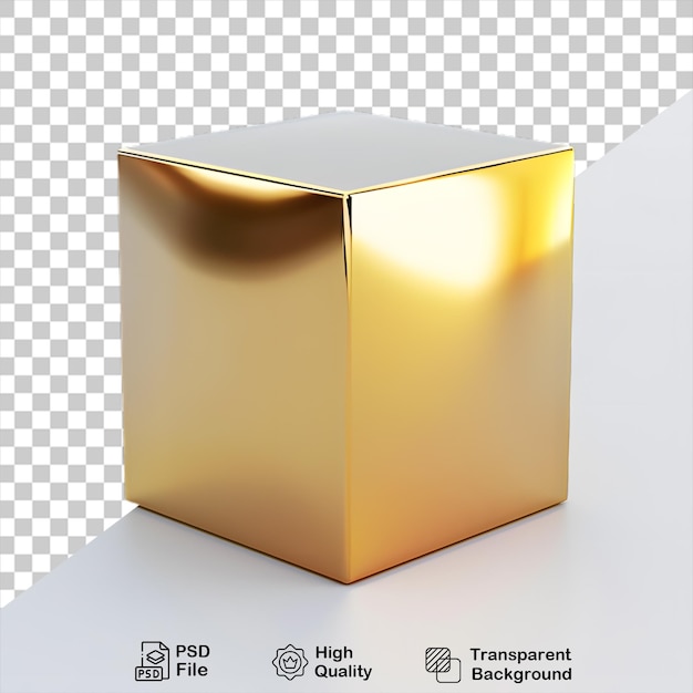 PSD eine goldene schachtel, die auf durchsichtigem hintergrund mit einer png-datei isoliert ist