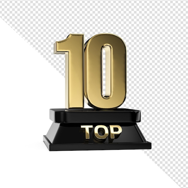 Eine goldene Trophäe mit der Nummer 10 darauf