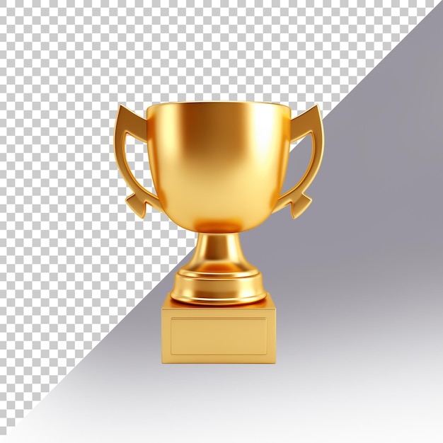 eine goldene Trophäe mit weißem Hintergrund und schwarz-weißem Hintergrund