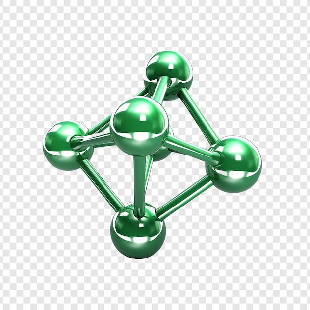 PSD eine grüne molekulare struktur, isoliert auf einem transparenten hintergrund