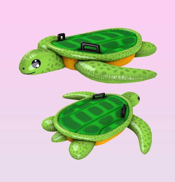 PSD eine grüne schildkröte und ein schildkrötenschwimmer