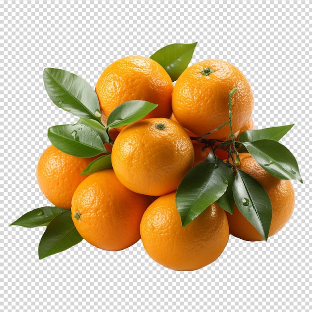 PSD eine gruppe frischer mandarinen isoliert auf weißem hintergrund