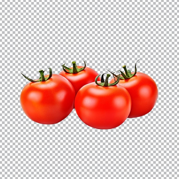 Eine gruppe tomaten isoliert auf transparentem hintergrund