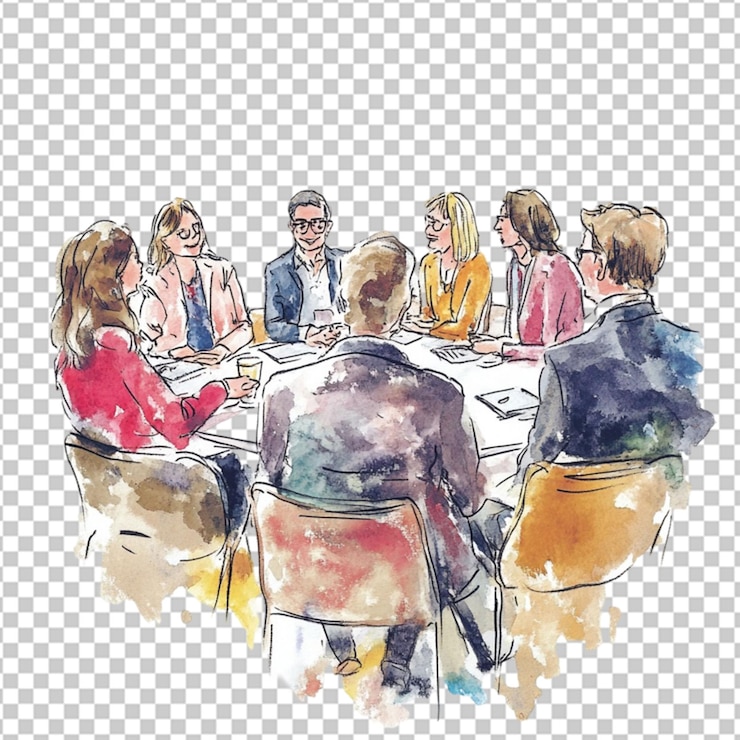 PSD eine gruppe verschiedener menschen, die sich zusammenschließen, teamarbeit