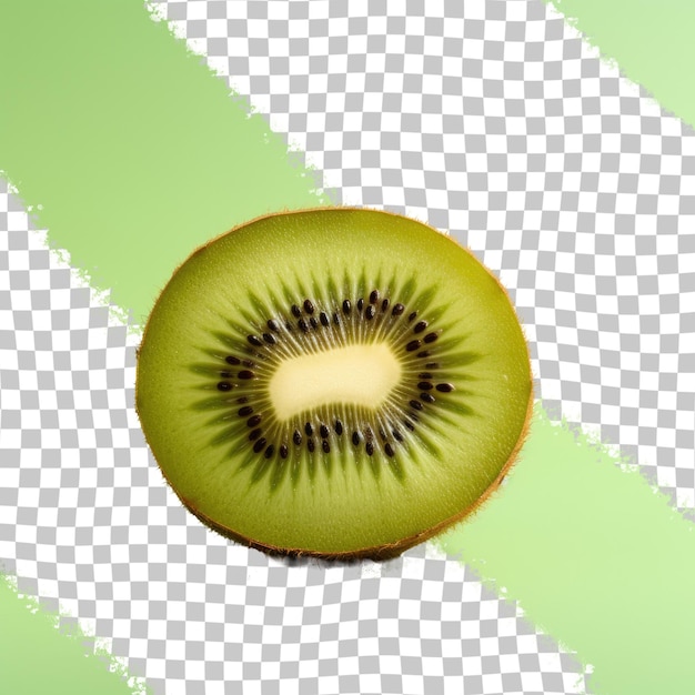 PSD eine halbe kiwi-frucht auf durchsichtigem hintergrund ähnelt einem menschlichen auge