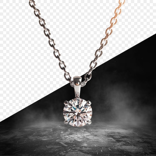 eine Halskette mit Diamanten hängt an einer Kette