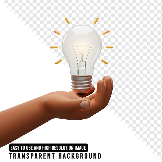 Eine Hand, die eine Glühbirne hält und eine Idee und Innovation darstellt