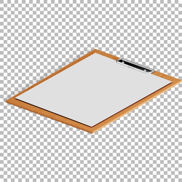 Eine hölzerne Schreibtafel mit einem leeren Blatt Papier, das zum Schreiben oder Notizen geeignet ist