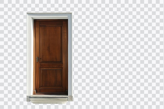 Eine hölzerne Tür mit klassischem Design, geeignet für Wohn- oder architektonische Verwendung, die Eleganz und Funktionalität zeigt